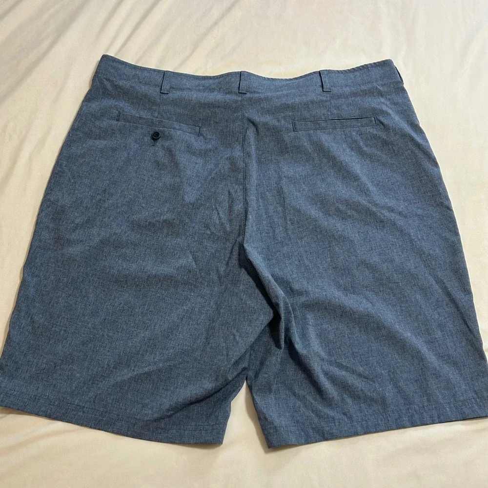 Ben Hogan Mens Performance Golf Shorts Blue Heather Stretch Size‎ 44 Flat Front